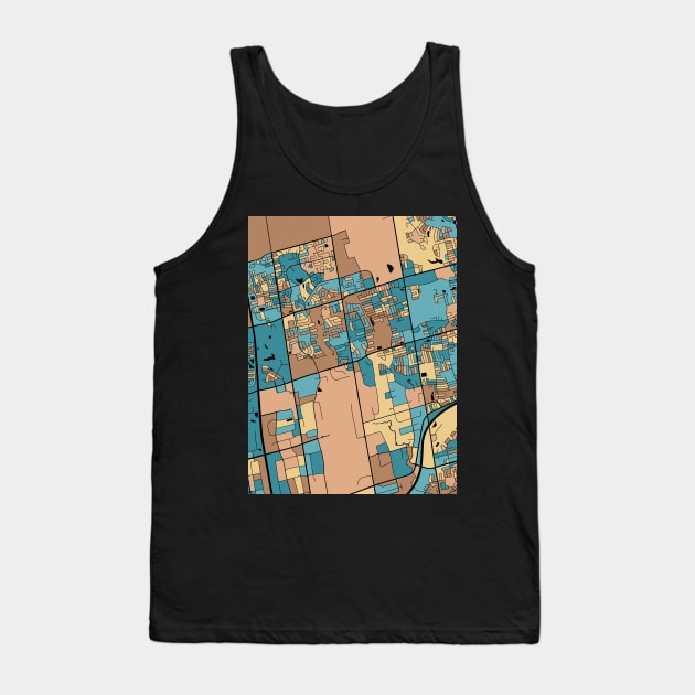 Vaughan Map Pattern in Mid Century Pastel Tank Top by PatternMaps